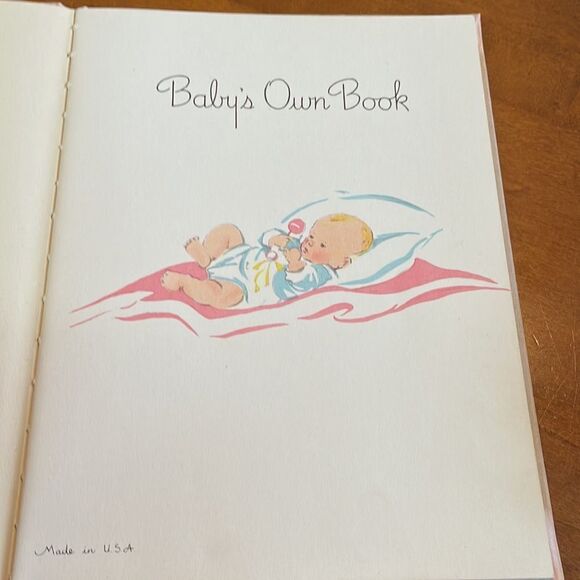 Vintage late40s/early 50s pink satin covered unused Baby Book - Picture 5 of 12